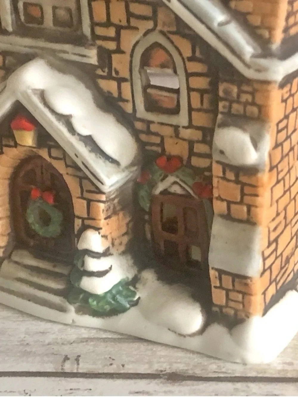 Lefton Vintage 1986 Colonial Village Church Tealight Candle Holder Marika 05817